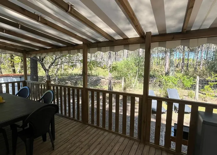Sbvacances Mobil 3ch 2sdb Sur Magnifique Emplacement Avec Vue Sur La Foret Des Landes مكان تخييم
